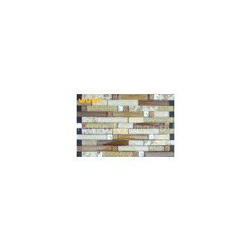 Swimming Pools Wavy Glass Mosaic Tile , Washable Outdoor Mosaic Tiles For Wall