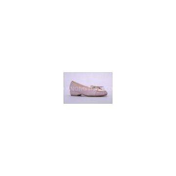 Girls Mock Upper Girls Ballet Flats Shoes , 34 Size Pink Manmade Sole