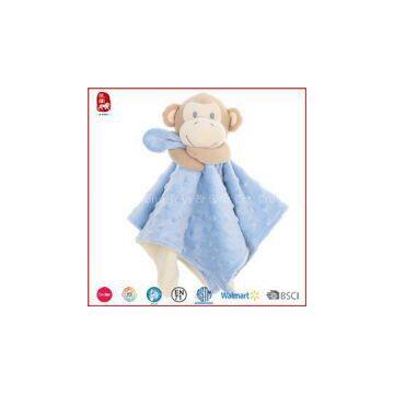 Baby Bib With Blue And Brown Monkey