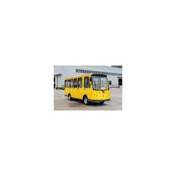 Fully Enclosed 14 Seats Electric Sightseeing Car Shuttle Bus Yellow Color