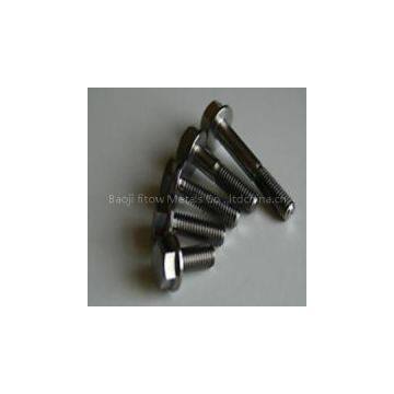 Grade 5 (Ti-6Al-4V) Gr5 titanium hex flange head screw/bolt with safety holes