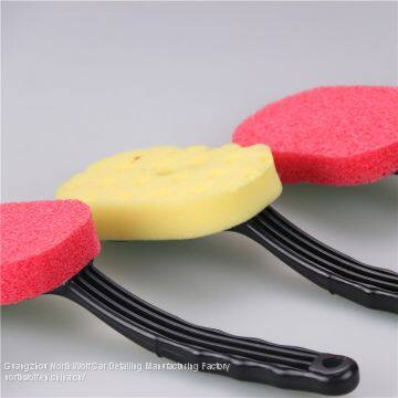 Plastic Wheel Car Wash Brush With TPR Handle Car Clean Tire Brush