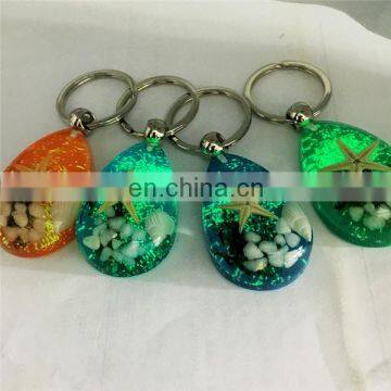 Luminous Stone Accessories Natural Starfish Imitation Amber Car Pendant Accessory Key Chain Ring photo-4