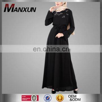 2017 Chinese Clothing Manufacturers Fashion Cosy Long Sleeve Black Designer Burqa Floral Slim Dubai Abaya