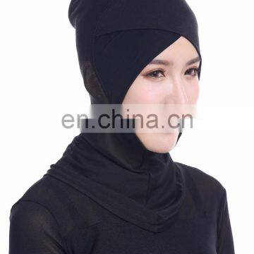 Fashion elegant scarf jersey inner hijab plain color soft design women head caps