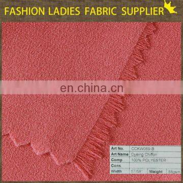 Wholesale Polyester Chiffon Fabric Red Dyeing Fabric Shaoxing Textile 100 Polyester Fabric photo-3