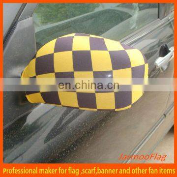 yellow black checker auto side mirror cover