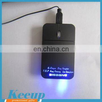Custom wired Mouse Advertising Gift/Computer Mouse with led logo for promo
