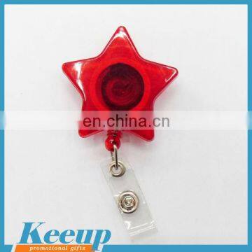 Novelty customized logo Star Shape Decorative Retractable Badge Reel,novelty novelty pull reel badge