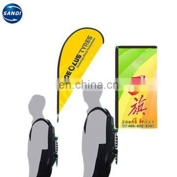 Advertising full color printing backpack bicycle safety flag