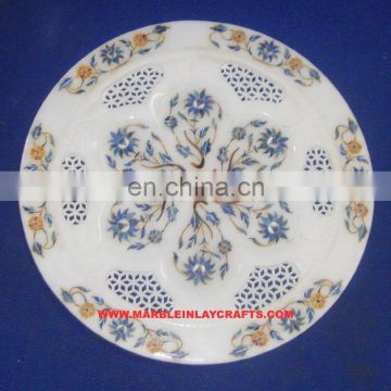 Marble Inlay Plate Home Decorative