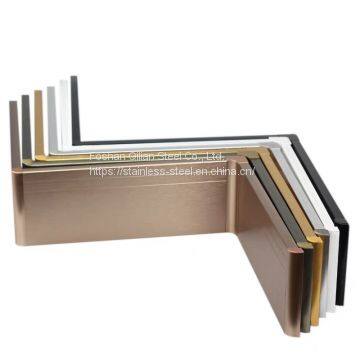 Stainless Steel Tile Trim 0.9mm Thickness mirror gold fished Skirting Board