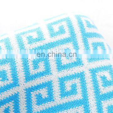 50''x60''Soft Geometric Pattern Cozy Blue Knitted Throw Blanket for Couch/Sofa/Travel photo-4