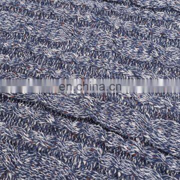 Factory Price Solid Color Navy Cable Knitted 100%Acrylic Blanket photo-5