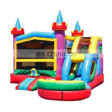 Rainbow Crayon Bouncer Slide Inflatable Big Bouncy House Jumping Castles For Sale