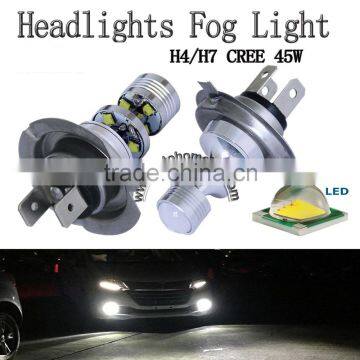 12V 24V Cree 45W canbus led Lamp car H4 H7 led headlight bulbs 360 degrees of light