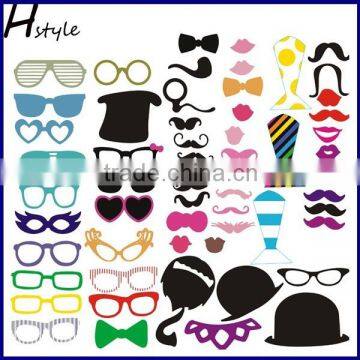 58PCS DIY Mask Photo Booth Props Mustache On A Stick Wedding Birthday Party Decoration PFB0002