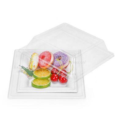 Wholesale price 8“ Bagasse Plates Square White Color Compostable Plates