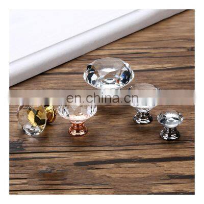 20-40Mm Diamond Shape Design Crystal Glass Knobs Cupboard Drawer Pull Kitchen Cabinet Door Wardrobe Handles For Paper Bags