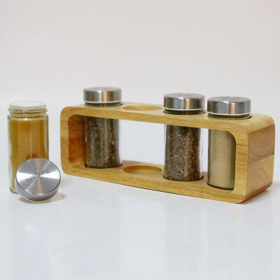 4 Jars Spice Racks Set Countertop Spice Rack Inside Cabinet Spice Rack Organizer photo-4