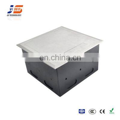 Silver Ac Brushed Golden Metal Power Multi Insert Network Floor Box