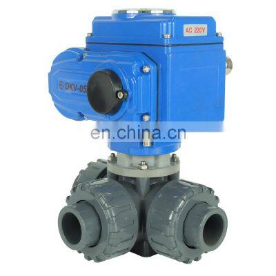 DKV DN100  hunter irrigation system three piece female threaded electronic electric pvc plastic 3-way ball valve