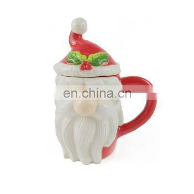 3d santa claus christmas gift box ceramic coffee mug with christmas design