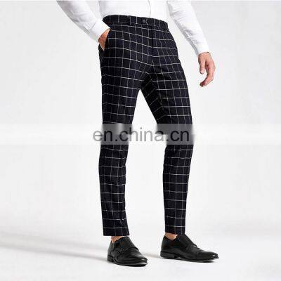 2021 Fashion New Design men's plaid custom fit casual pants