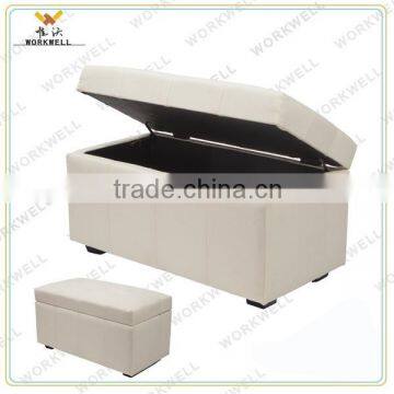 WorkWell fabric foldable wooden storage ottoman kw-9010-1