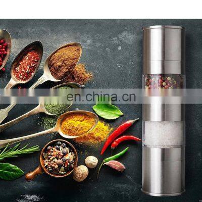 Stainless Steel With Adjustable Ceramic Grinding Mechanism Clear Acrylic Body Salt And Pepper Grinder photo-2