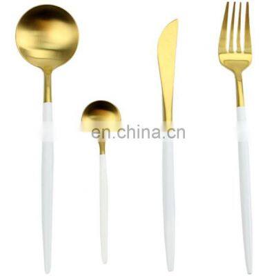 Best Selling 304 Stainless Steel White Gold Korean Cutlery for Wedding