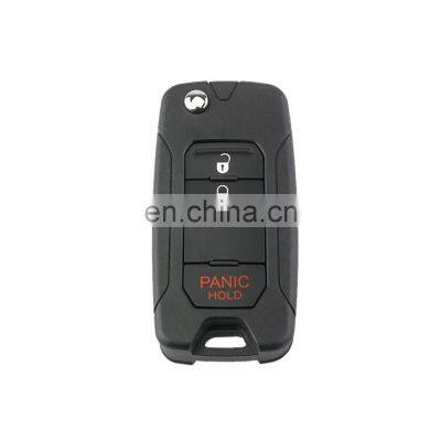 2+1 Buttons Keyless Entry Car Flip Key Shell Case For Chrysler Dodge Jeep Uncut Key Fob Blank Replacement Remote Key Cover