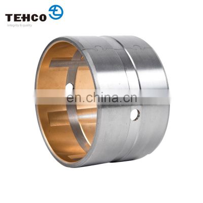 Manufacturer Steel Base and CuSn10Pb10 Copper Alloy Construction Machine Bimetal Bear Bushing Custom Logo and Bronze Thickness.