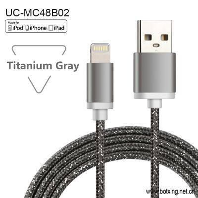 MFi certificated braided charging cable for iphone 8