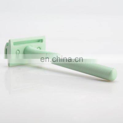 Natural Shaving Customized Green Double Edge Womens Safety Shave Razors For Gift photo-3