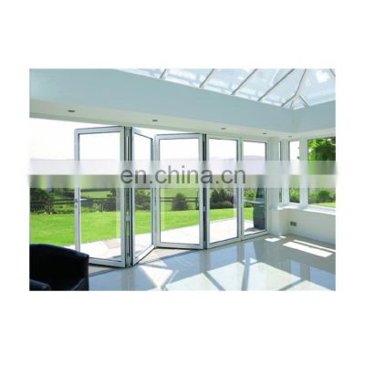 Sliding Folding Door Hardware Transparent Temporary Soundproof Metal Aluminum Bi-fold Door FL Windows & Doors Aluminum Alloy