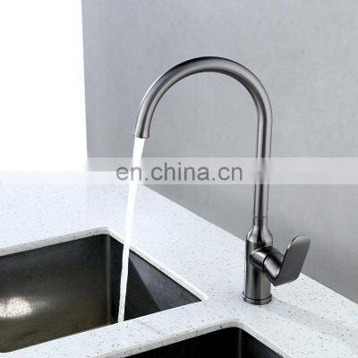 Hot and Cold Kitchen Faucet Mixer Gun Metal Stainless Steel Single Handle Kitchen Faucet photo-2