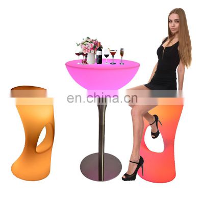 hookah bar furniture /Modern RGB LED Bar Furniture Colors Changing Plastic Light Up Single LED Cafe Table and Chairs