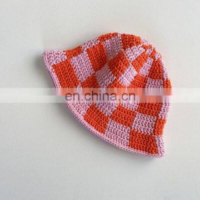 Hot Sale Crochet Checkered Bucket Hat, Cotton Bucket Hat Vietnam Supplier Cheap Wholesale photo-5