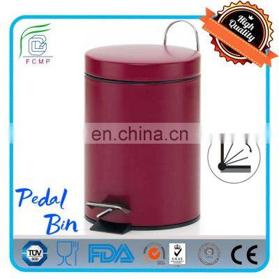 Home Decor 6 Liter Silent Close Bright Yellow Color Coated Pedal Bin