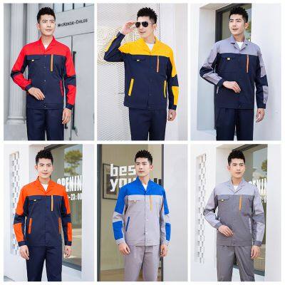 Summer long sleeved and thin workwear set, customized printing for men, color matching workshop, factory, factory, workwear manufacturer, workwear