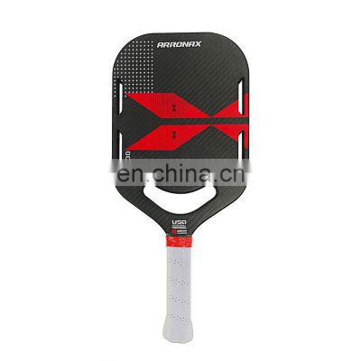 Textured Carbon Surface Pickleball Paddle Massive Spin and Control  Red Smile Bilateral Model Get USAPA Approved