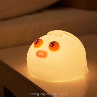 Cute USB Rechargeable Animals Night Light Baby LED Mood Silicone Fish Lamp Sleeping night lights for kids