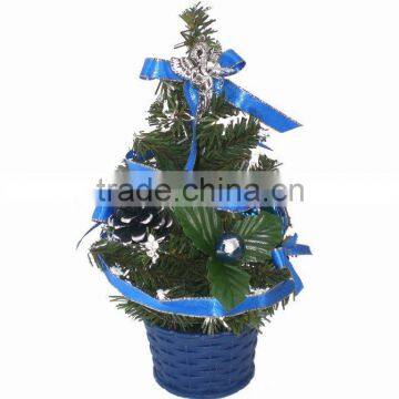 45cm Mini Artificial Christmas Tree With Rattan Bottom - Colored Desk -Top Decoration photo-3