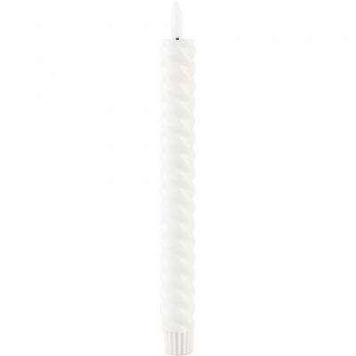 Remote Control White Spiral Twisted Led Flameless Taper Candles With Wax photo-4