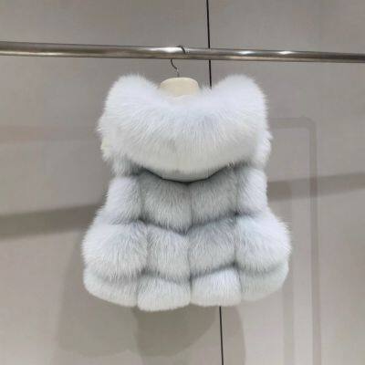 The Lady Doesn Like the Same Lychee Skin Imported Whole-skin Fox Fur Bread Blocks Fashionable Slim Vest Sheepskin Hood photo-3