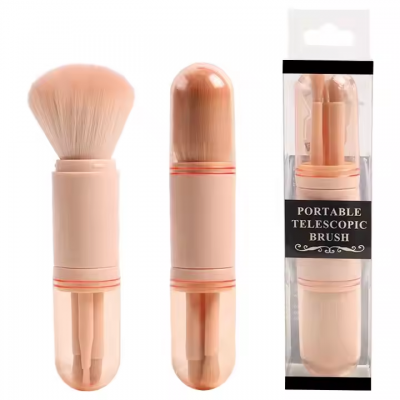 4 in 1 Cheap Pocket Makeup Brushes Piece Travel Multi Use Mini 4pcs Cosmetics Tool Synthetic Soft Hair All in One Makeup Brush photo-3