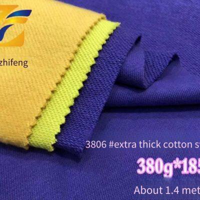 guangzhifeng 3806# сверхтолстый хлопковый материал для свитшотов, 380 г, в наличии, с петлевым или флисовым подкладом, полнохлопковый, обработанный ферментами, мягкий, для комплектов свитшотов