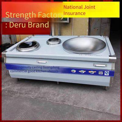 Combination Stove for Stir - Frying and Stewing in Restaurants. One Large and One Small Stir - Fryer. Double - Stir and Single - Temperature Induction Cooker, Deru Brand photo-2