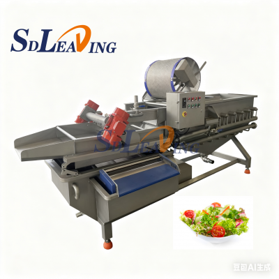 Vegetable and Fruit Vortex Washing Machine Bubble Cleaning Cabbage Lettuce Pepper Washer for Vegetable Processing Plants